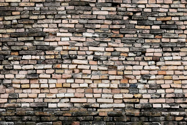 Texture of old weathered brick wall decayed and broken malfuncti — Stock Photo, Image