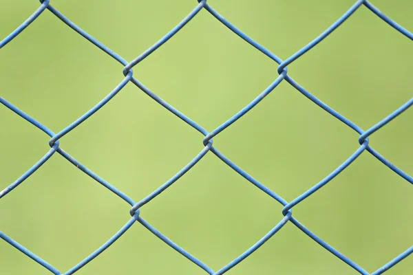 Wire mesh of stalen kooi van groen gazon in de tuin. — Stockfoto