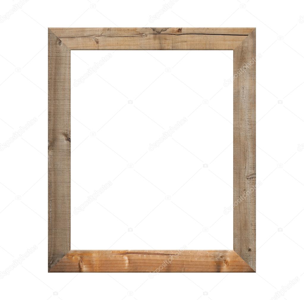 Old wooden frame isolated.