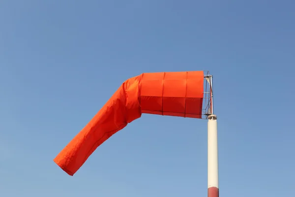 Wind sock of equipment check the wind blow direction in day time — Stock Photo, Image