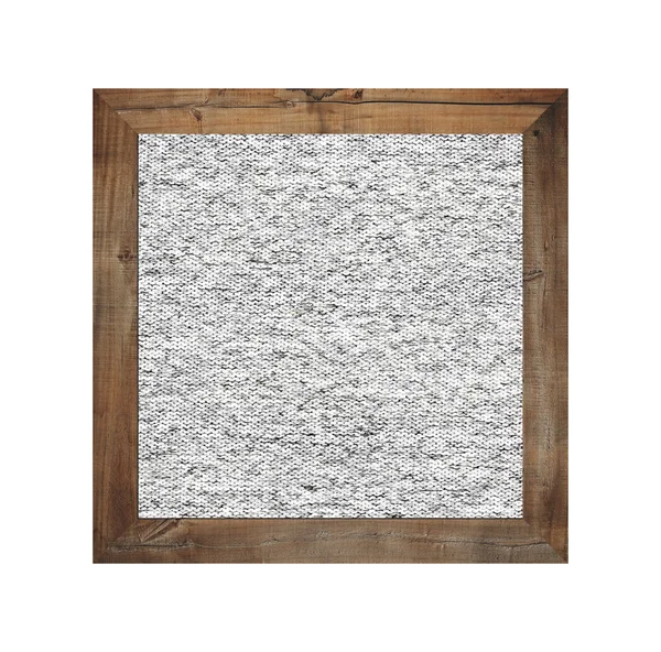 Old wooden frame isolated and have gray fabric background. — Stock Photo, Image