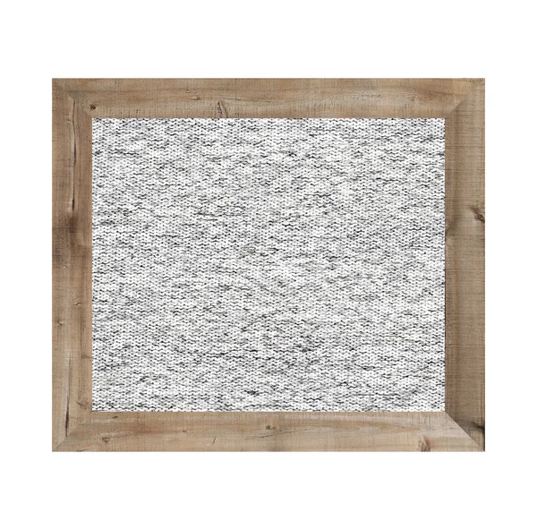 Old wooden frame isolated and have gray fabric background. — Stock Photo, Image