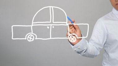 El grafik semboller geometrik şekiller çizim işadamı 