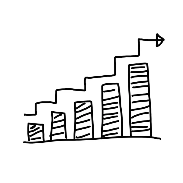 Dibujado a mano un gráfico gráfico al punto superior datos crecientes al concepto — Foto de Stock