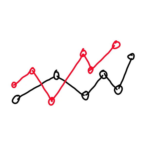손으로 그린 그래픽 그래프 데이터 개념 성장 최고 포인트를 — 스톡 사진