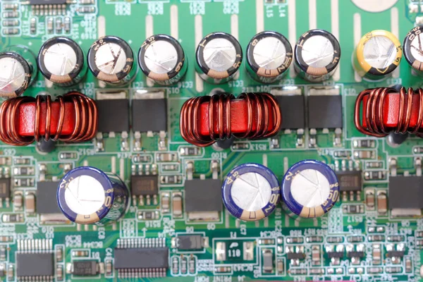 Socket elektronických komponent v Pc počítače mainboard. — Stock fotografie