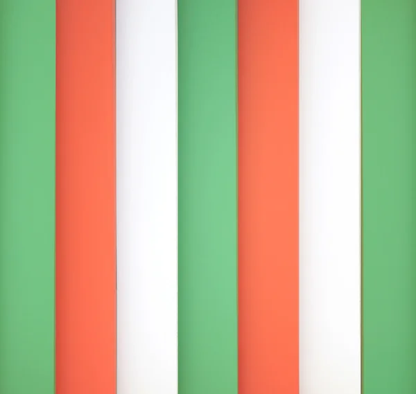 Trä vägg bakgrundsfärg i grönt, vitt och orange. — Stockfoto