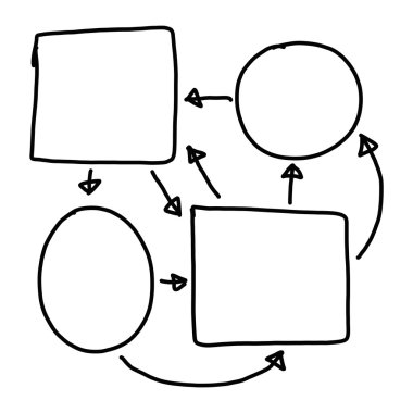 Girişi için grafik semboller geometrik şekiller grafik el çekilmiş