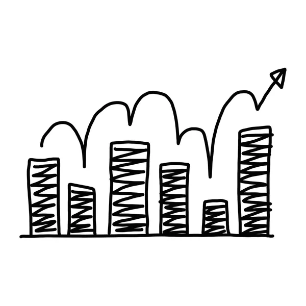 Dibujado a mano un gráfico de barras de negocios muestran al concepto de procesamiento de datosi —  Fotos de Stock