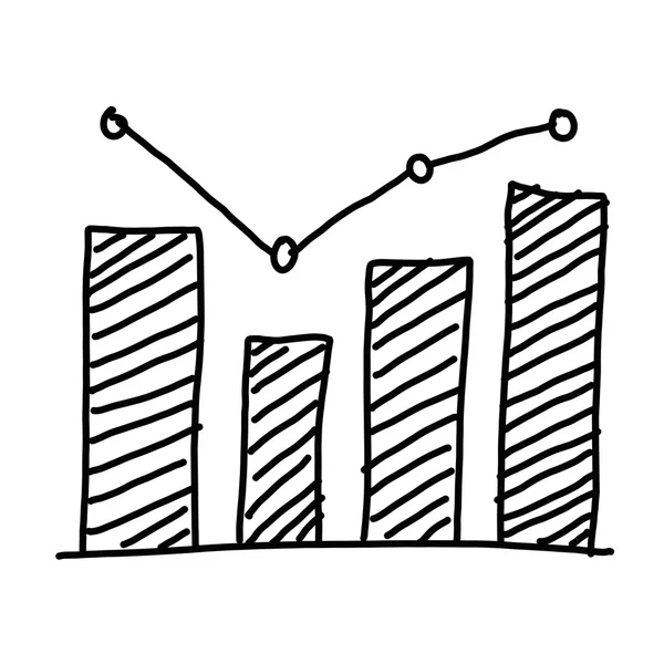 Dibujado a mano un gráfico de barras de negocios muestran al concepto de procesamiento de datosi — Foto de Stock