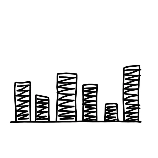 Ręcznie rysowane biznes bar Pokaż wykres do pojęcia danych processi — Zdjęcie stockowe