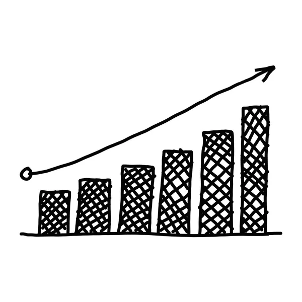 Ręcznie rysowane biznes bar Pokaż wykres do pojęcia danych processi — Zdjęcie stockowe