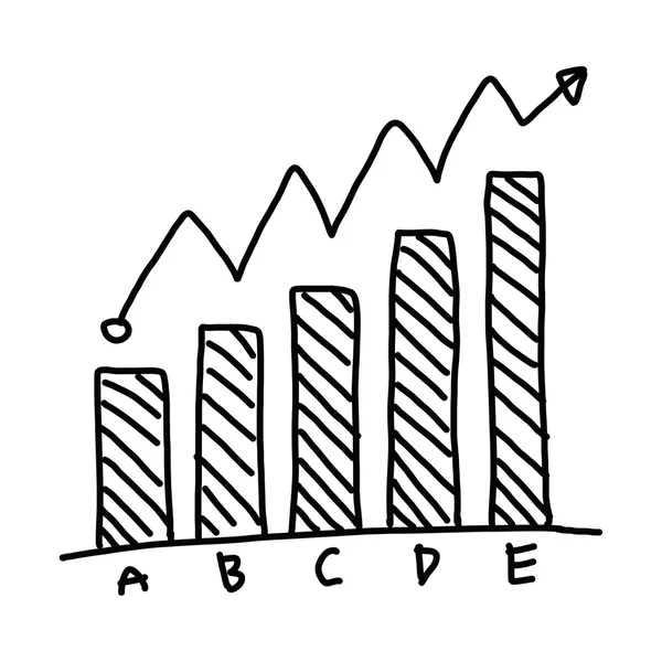 Ręcznie rysowane biznes bar Pokaż wykres do pojęcia danych processi — Zdjęcie stockowe