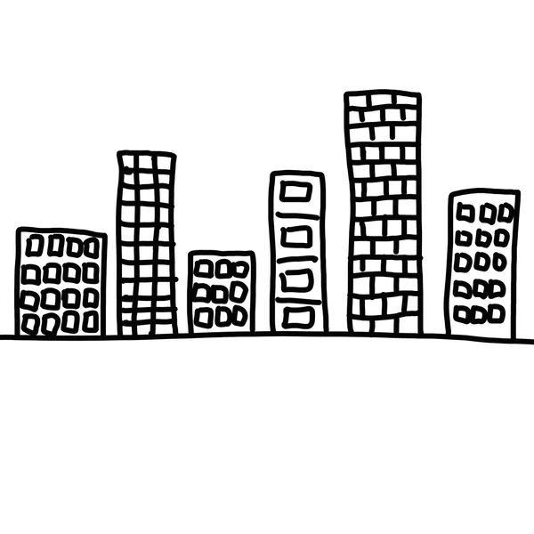 City in hand drawn design idea,format of line pattern art. — Stock Photo, Image