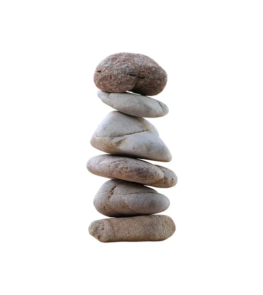 Balansera rock eller zen stenar isolerad på vit bakgrund. — Stockfoto