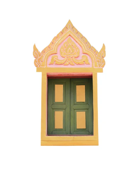 Window of temple traditional Thailand isolated on white backgrou — Stock Photo, Image