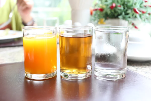 Water glass on dining table. — Stock Photo, Image