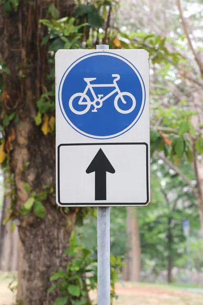 Straat tekent in weg voor fiets. — Stockfoto