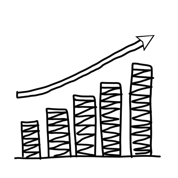 Hand gezeichnet ein Balkendiagramm zeigen, um Konzept der Datenverarbeitung — Stockfoto