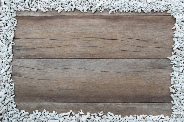 Песчаник в рамке изображения расположение на коричневой деревянной backgroun — стоковое фото