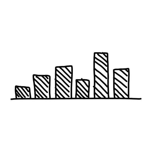 Hand drawn a business bar graph show to concept of data processi — Stock Photo, Image