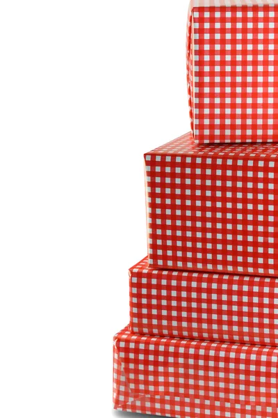 Conjunto de caja de regalo roja aislada sobre fondo blanco . —  Fotos de Stock