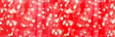 Panorama kırmızı bokeh arkaplanı Yılbaşı ve Yeni Yıl çalışmasında tasarım için.