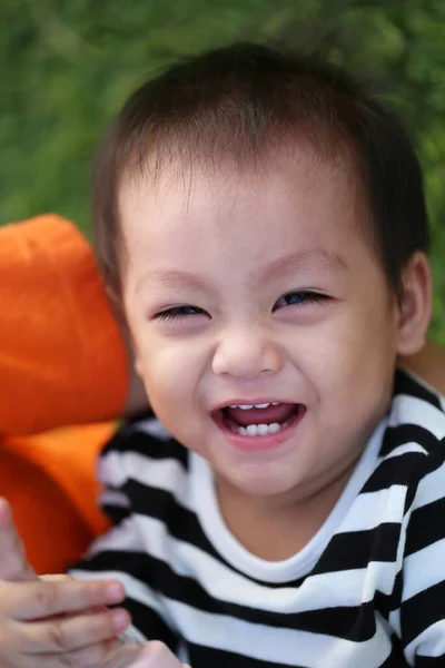 Asian Boy Laughing Happily Cuteness Toddler — Stock Photo, Image