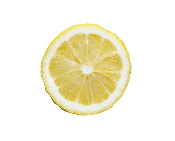 在白色背景上分离的柠檬片 有剪切路径 — 图库照片