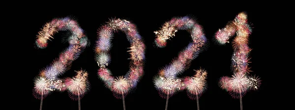 Nouvel Concept 2021 Deux Mille Vingt Numéros Feux Artifice — Photo