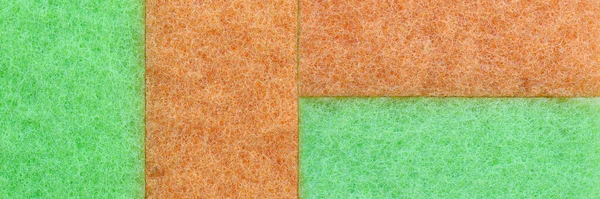 Panorama Orange Mix Green Plastic Vezels Textuur Achtergrond Voor Design — Stockfoto