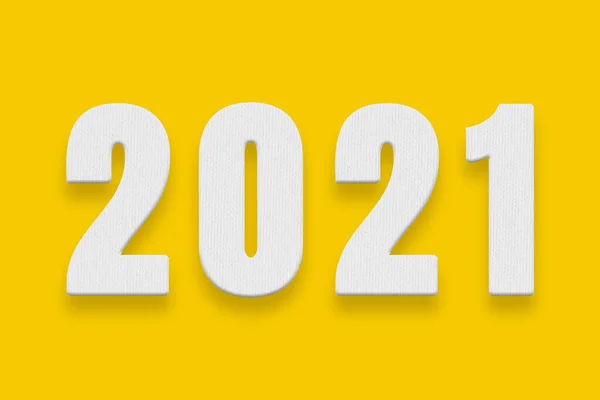 2021 Texte Sur Fond Jaune Pour Design Dans Votre Travail — Photo