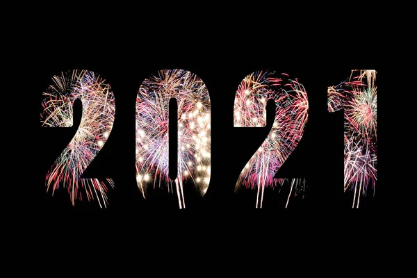 2021 Text Über Feuerwerk Hintergrund Für Design Ihrer Arbeit Neujahrs — Stockfoto