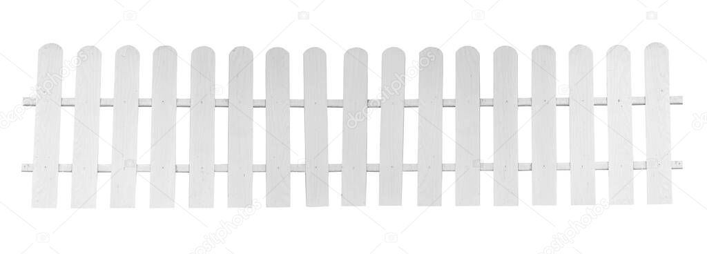 White wooden house fence isolated on white background and have clipping paths.