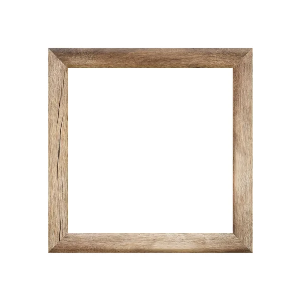 Wooden Frame Picture Isolated White Background Design Your Work Concrpt — Stock Photo, Image