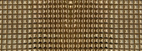 Gouden Achtergrond Panorama Metalen Patroon Gouden Van Rechthoekige Vormen Achtergrond — Stockfoto