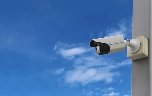 Strumento Cctv Sfondo Blu Cielo Attrezzature Sistemi Sicurezza Hanno Spazio — Foto Stock