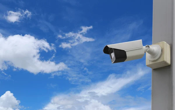 Strumento Cctv Sfondo Blu Cielo Attrezzature Sistemi Sicurezza Hanno Spazio — Foto Stock