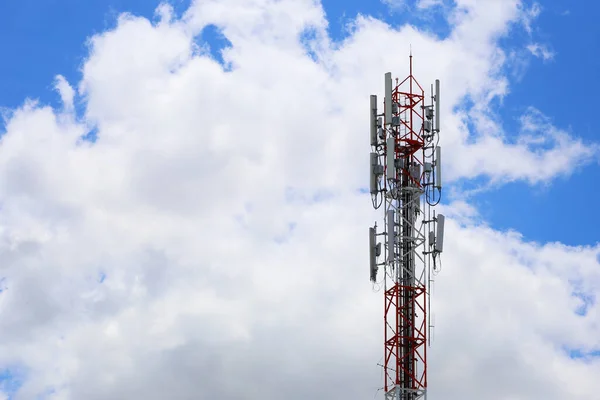 Telephone tower on cloud background and have copy space for design in your work.