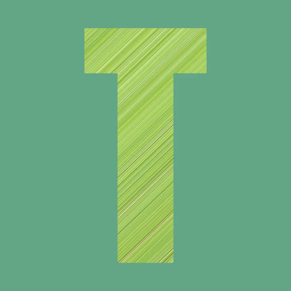 Alphabet Buchstaben Der Form Grünem Muster Stil Auf Pastellgrünem Hintergrund — Stockfoto