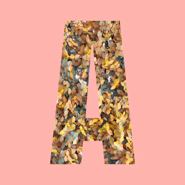Alfabet Letters Van Vorm Herfststijl Pastelroze Achtergrond Voor Design Werk — Stockfoto