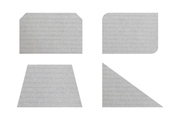 Set Geometria Con Cartone Grigio Isolato Sfondo Bianco Design Nel — Foto Stock