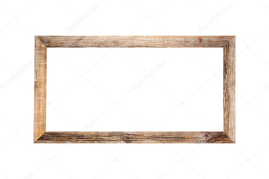 Wooden frame Picture isolated on white background for design in your work concrpt interior decoration.
