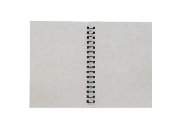 Einband Aus Leerem Grauen Buch Auf Weißem Hintergrund Mit Ausschnittpfaden — Stockfoto