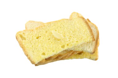 izole tost ekmeği tereyağı.