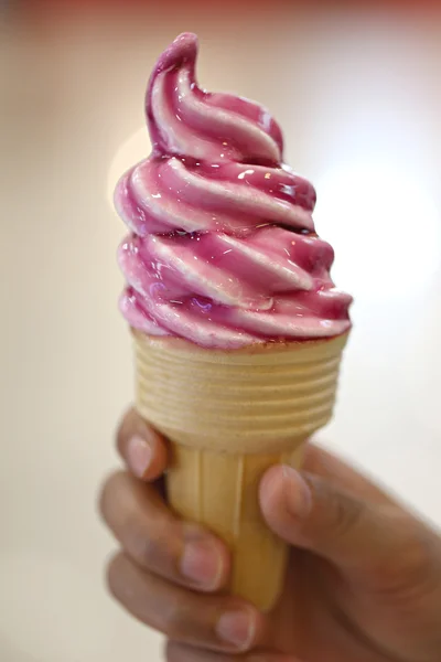 Focus on Blueberry ice cream. Royalty Free Stock Images