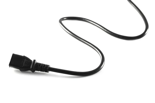 Черная розетка кабеля питания . — стоковое фото