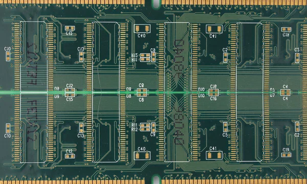 Green van elektronische circuit board. — Stockfoto