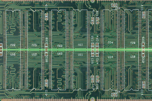 Grün der elektronischen Leiterplatte. — Stockfoto