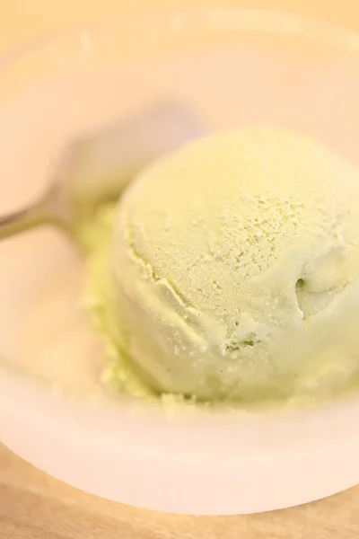 Green tea ice cream. — Stock Photo, Image
